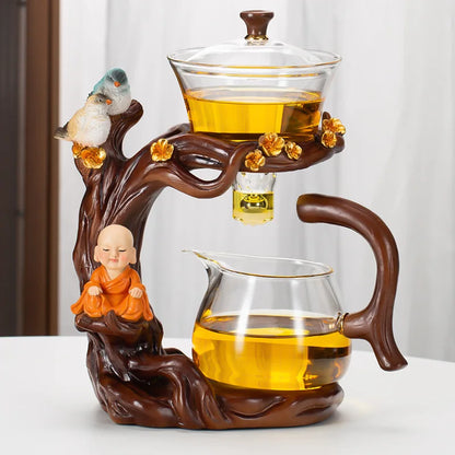 Vivolux | Kung Fu Teekanne Haushalt magnetische Absaugung halbautomatische faule Teezubereitung Werkzeug Glas Tee-Set