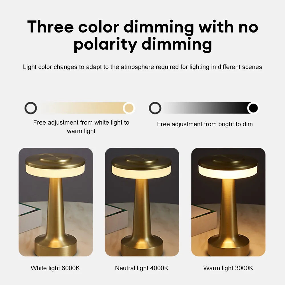 Vivolux | Retro Led Table Lamp Usb Rechargeable Infinitely Dimmable Night Light Camping Light Suitable For Bar Lampbedroom Ambient Light