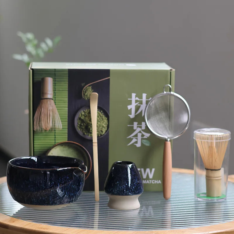 Premium Keramik Matcha Set mit Teeschale und Wischwerkzeugen – Traditionelles Matcha Tee Set für authentische Zeremonien-2