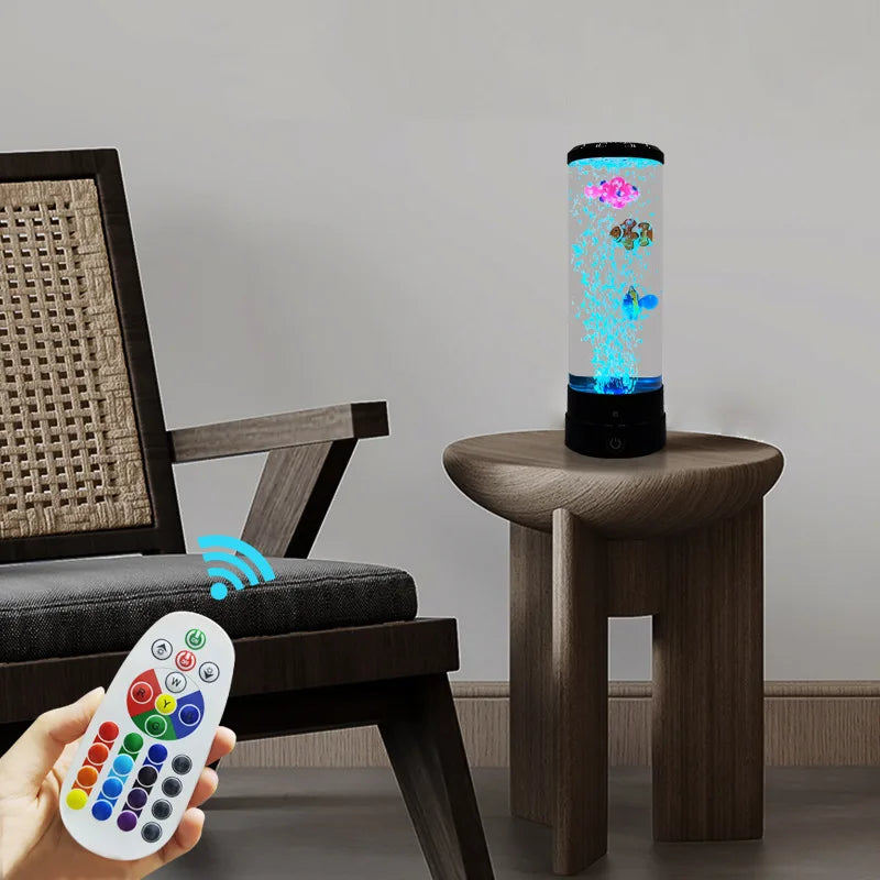 Vivolux | Simulated Led Colorful Large Bubble Fish Light Aquarium Tank Usb Night Light for Home Desk Bedroom Living Room