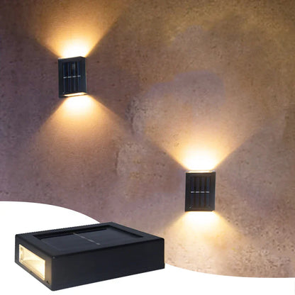 Vivolux | Wasserdichte LED-Solar-Wandlampe: Auf- und Abstrahlung für Balkon, Garten, Straße und Landschaft