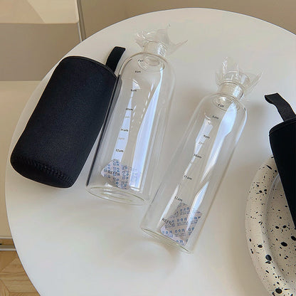 Vivolux | Zeit-Skalen hitzebeständige Glas Wasserflasche