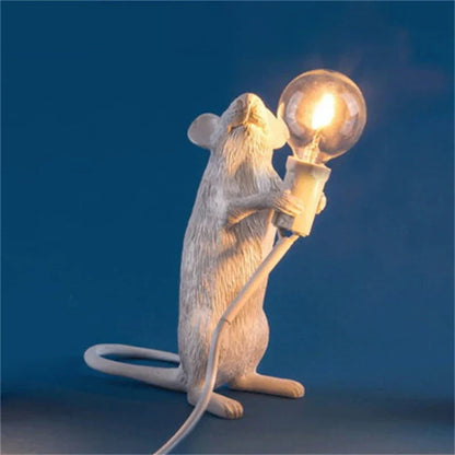 Vivolux | Moderne LED Tier Tischlampen: Harz Ratte, Katze und Eichhörnchen Nachtlichter