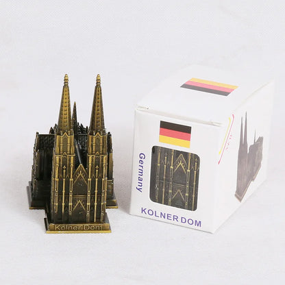 Vivolux | Cologne Cathedral Model Metal Antique Bronze Germany Kölner Dom Building Figurine World Famous Landmark Architecture Decoration