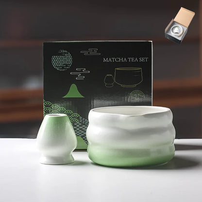 Variant image for Traditionelle Japanische Matcha-Schüssel mit Ausguss und Whiskhalter – Keramik Teezeremonie Set in Elegantem Farbverlauf-22