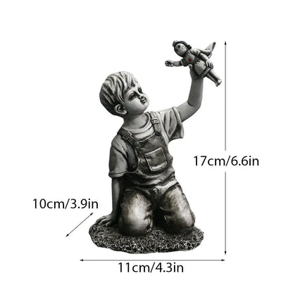 Dropshopping Banksy Skulptur Sammlung Blume Werfer Statue Pop Kunst Moderne Ballon Mädchen Figurine Büro Home Dekoration