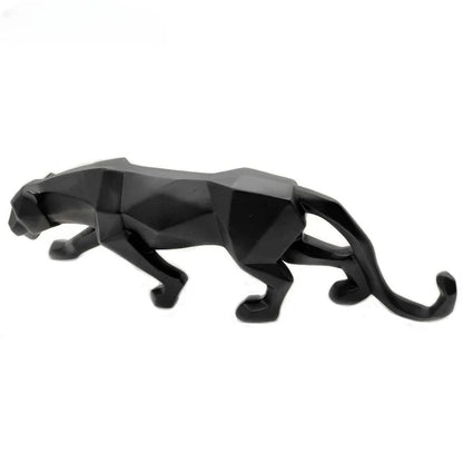 Vivolux | Panther-Statue, Tierfigur, abstrakter geometrischer Stil, Kunstharz, Leopardenskulptur, Heimbüro, Desktop-Dekoration, Kunsthandwerk