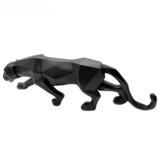 Vivolux | Panther-Statue, Tierfigur, abstrakter geometrischer Stil, Kunstharz, Leopardenskulptur, Heimbüro, Desktop-Dekoration, Kunsthandwerk