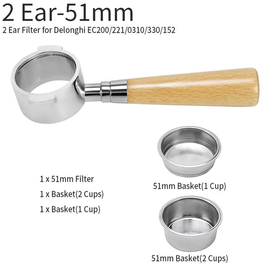 Vivolux | 51mm Kaffee Boden Siebträger Für Delonghi EC680 EC685 Ersatz Filter Korb Espresso Maschine Griff Cafe Zubehör