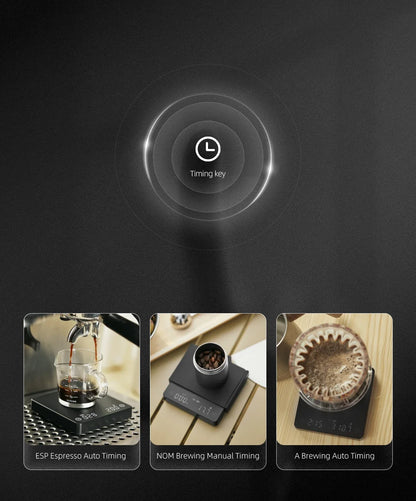 Vivolux | SearchPean Tiny/Tiny2s Espresso-Kaffee-Küchenwaage, Mini-Smart-Timer, USB, 2 kg/0,1 gg/oz/ml, kostenloser Versand, Geschenk für Mann und Frau