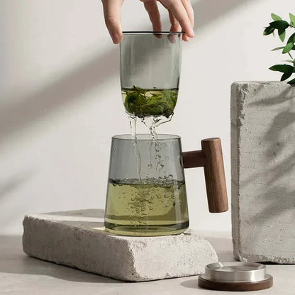 Vivolux | Ultramoderne Glas-Teetasse mit Filter und Deckel