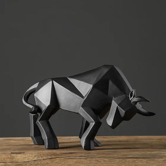 Vivolux | YuryFvna Morden Geometrische Stier-Statue, Ornament, Café, Rinderskulpturen, Tierfiguren, abstrakte Hotel-Heimdekoration