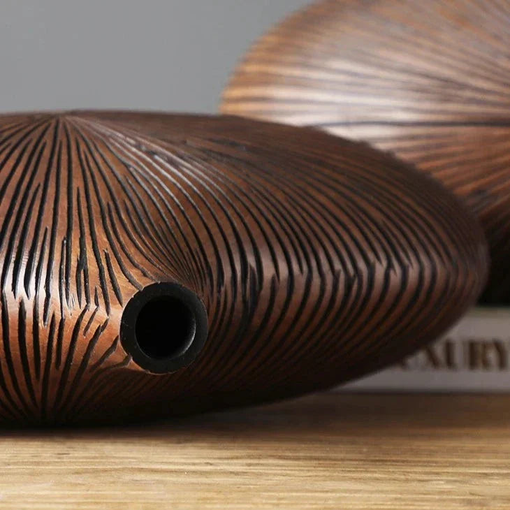 Vivolux | ClayAura Sahara Skulpturierte Vase | Handgefertigt | Moderne Deko für Zuhause | Elegantes Design