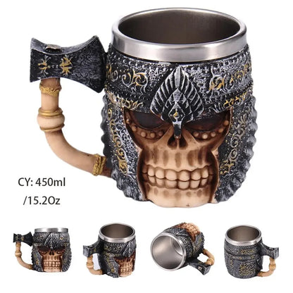 Vivolux | Mittelalterlicher Drachenharz-Edelstahlbecher als Kaffeebecher oder Teebecher
