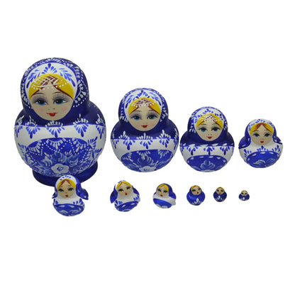 Vivolux | 10 Stück/Set Holz Russische Matroschka Puppen