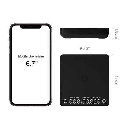 Vivolux | SearchPean Tiny/Tiny2s Espresso-Kaffee-Küchenwaage, Mini-Smart-Timer, USB, 2 kg/0,1 gg/oz/ml, kostenloser Versand, Geschenk für Mann und Frau