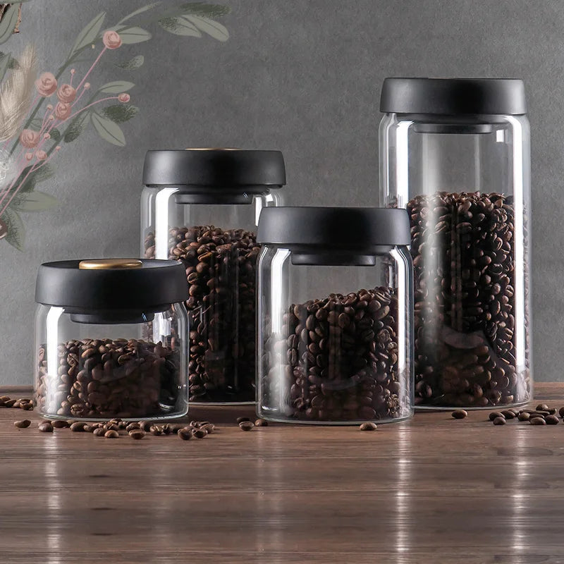 Vivolux | GIANXI Vakuumversiegelter Krug, Kaffeebohnen, Glas, luftdichter Kanister, Lebensmittel, Körner, Süßigkeiten, Frischhaltedose, Küchenzubehör