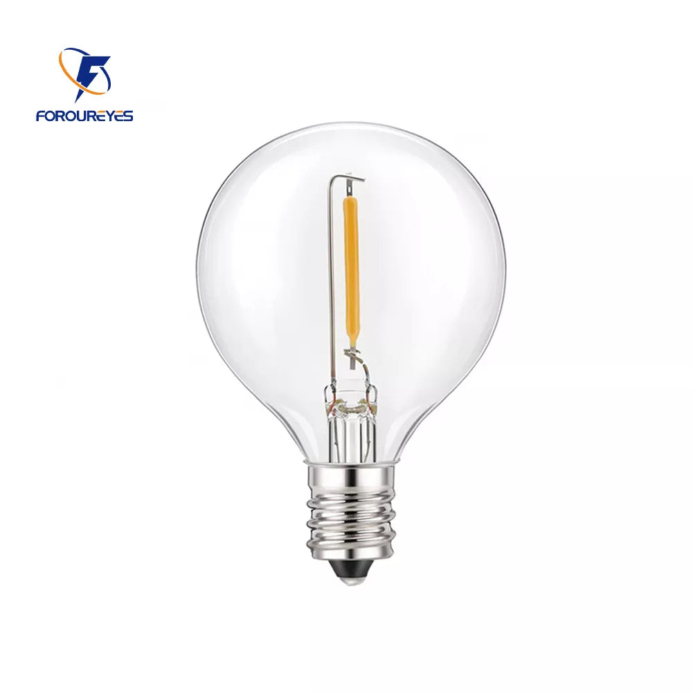 Vivolux | G40-Glühbirnen, E12, 5 V, 110 V, 220 V, 1 W, Kunststoff-Kugelbirnen, Lichterkette, für Innen- und Außenbereich, Terrasse, Haus, Garten, Dekoration, Warmweiß