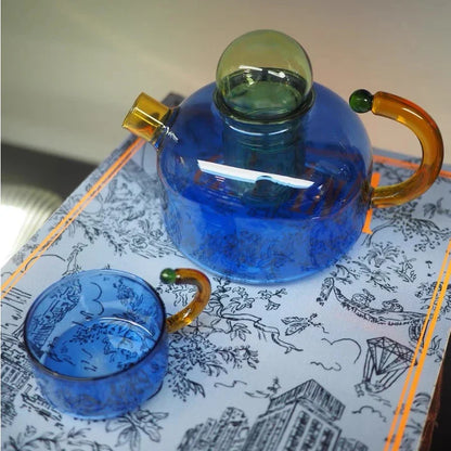Vivolux | Vintage Bunte Glas Teekanne