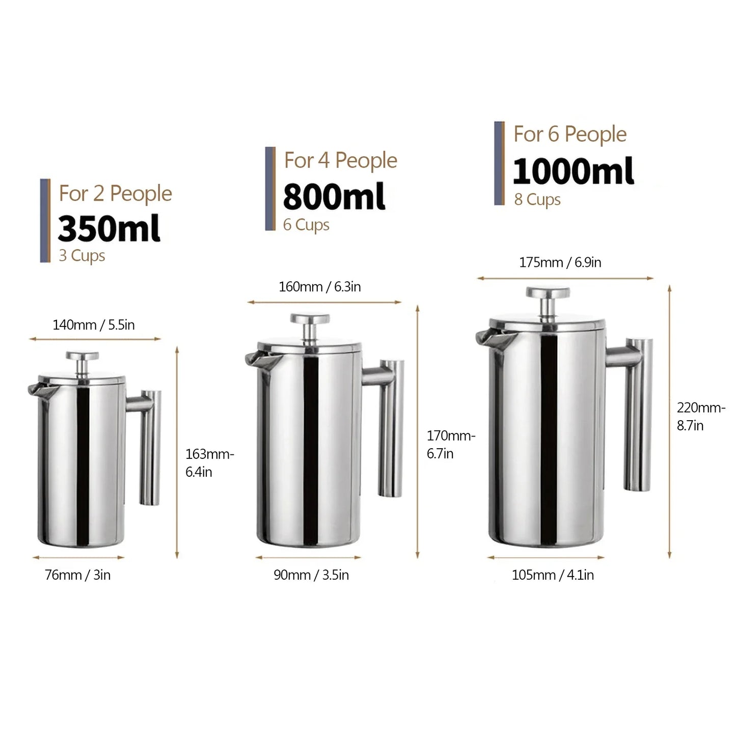 Vivolux | Edelstahl French Press Kaffeemaschine