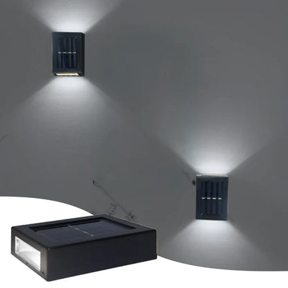 Vivolux | Wasserdichte LED-Solar-Wandlampe: Auf- und Abstrahlung für Balkon, Garten, Straße und Landschaft