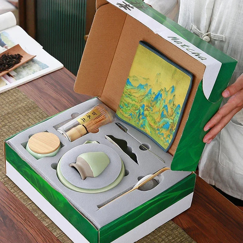 10-teiliges Japanisches Matcha-Set aus Bambus und Keramik – Komplettes Tee Zubehör für die Zeremonie im Teezubehör Shop-3