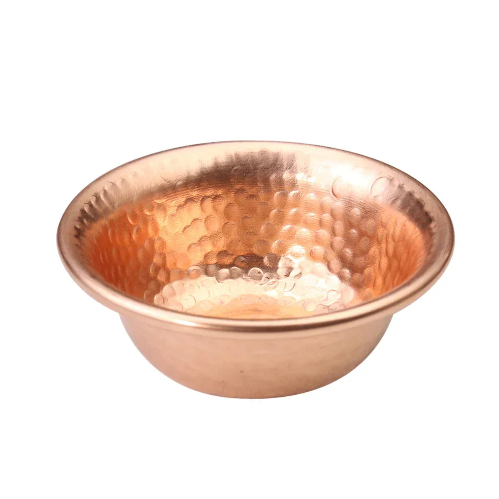 Vivolux | Nepalese reine Kupfer-Wasserbereitungs-Schüssel handgefertigtes Hammermuster heilige Wasser-Schüssel für Buddha Buddhismus-Zubehör