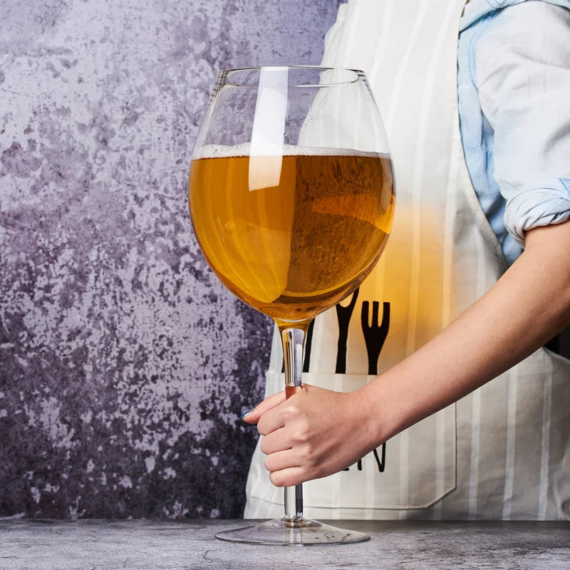 Vivolux | Riesige 106 Oz Weinglas und Bierkrug-Kombo - 3000ML Extra Großes Kristallglas für Partys, Hochzeiten und Feiern