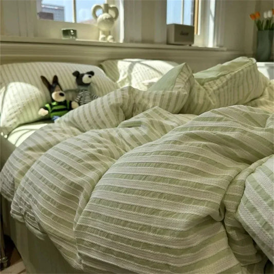 Vivolux | Minimalistisch Gestreiftes Bettset