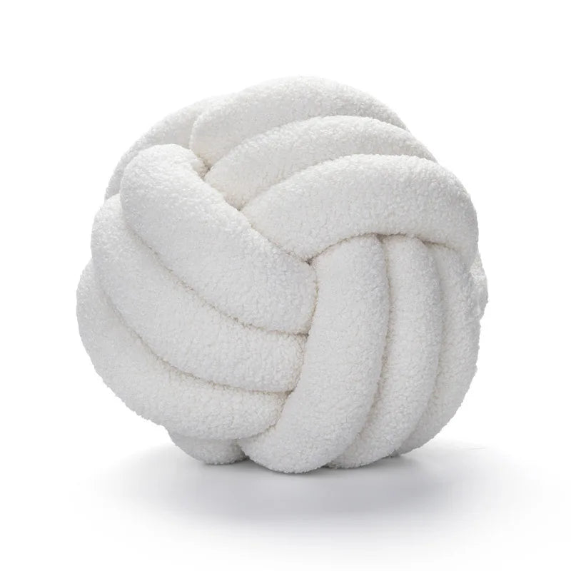 Vivolux | Gooi Kissen - Cozy - Handgeknoteter Ball - Lammfell