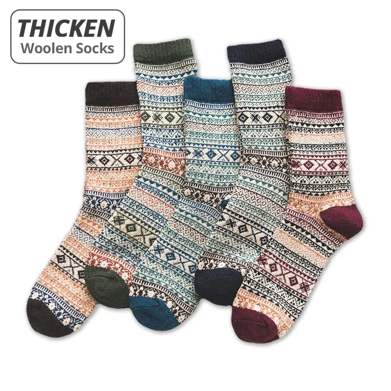 Wintersocken aus Schafwolle (5 Paar)