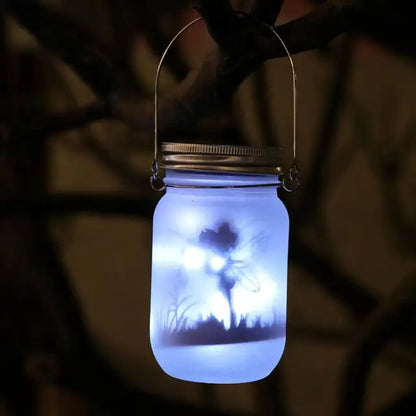 Vivolux | Glas Fee Lampe - Solar Einmachglas Laterne, IP65 Wasserdicht Außen Hängeleuchte