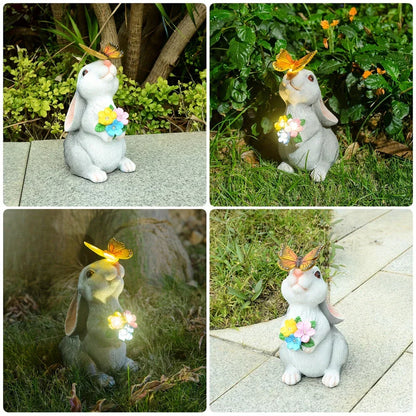 Vivolux | Schmetterling und Blumen Hase Gartenlicht