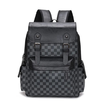 Vivolux | Trendiger Karierter Business Vielseitiger Herren Rucksack Reisen Große Kapazität Luxusmarken Design Rucksack Herren PU Leder Schulranzen