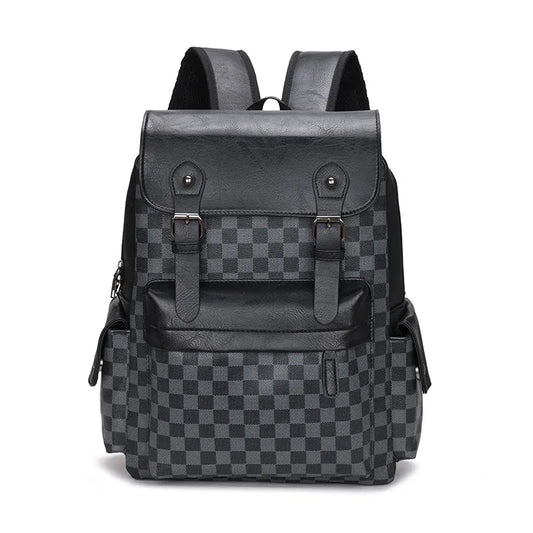 Vivolux | Trendiger Karierter Business Vielseitiger Herren Rucksack Reisen Große Kapazität Luxusmarken Design Rucksack Herren PU Leder Schulranzen