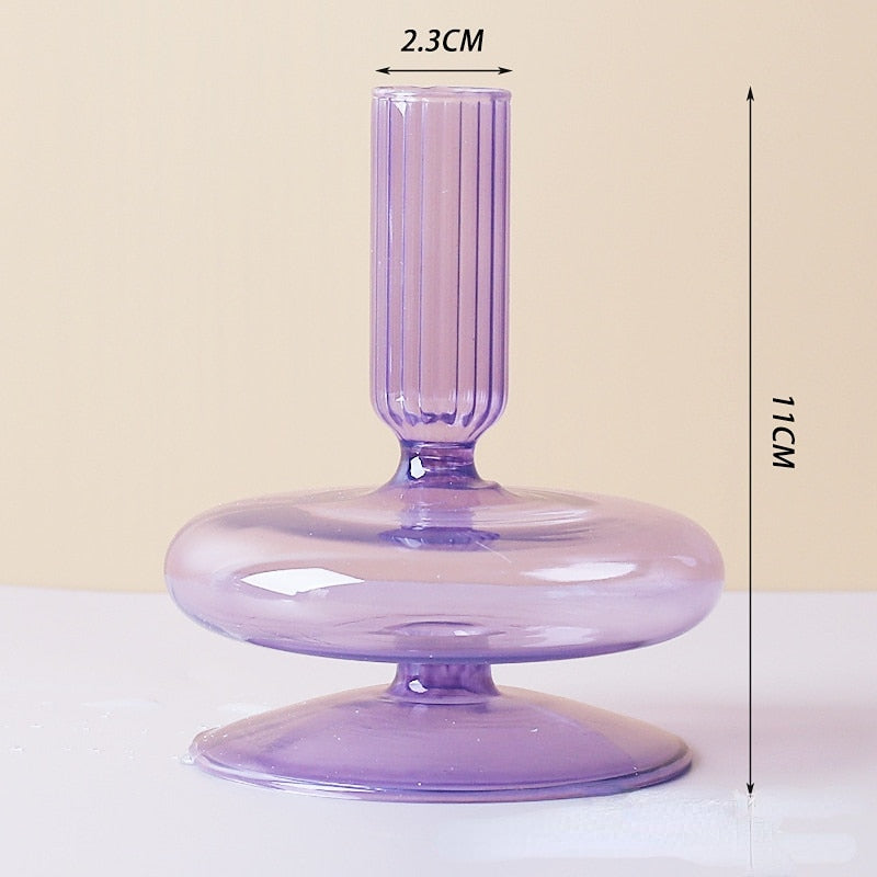 Vivolux | Lila Kerzenständer aus Glas