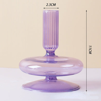 Vivolux | Lila Kerzenständer aus Glas