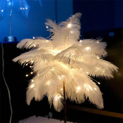 Vivolux | LED Feder Tischlampe Nachtlicht USB betrieben Fernbedienung Nachttischelampen