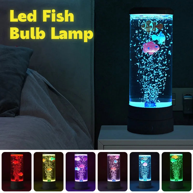 Vivolux | Simulated Led Colorful Large Bubble Fish Light Aquarium Tank Usb Night Light for Home Desk Bedroom Living Room