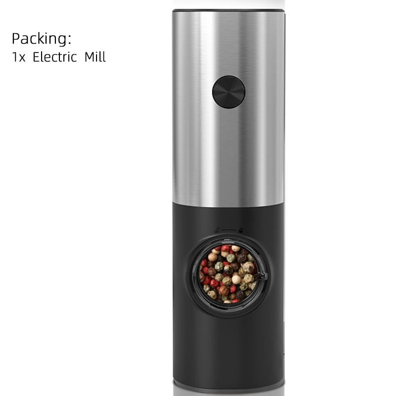 Vivolux | Elektrische automatische Pfeffer- und Salzmahlmaschine mit LED-Licht und einstellbarem Mahlgrad - Perfekt für die Küche oder das Restaurant