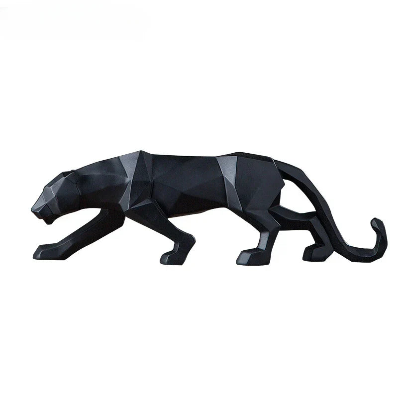 Vivolux | Panther-Statue, Tierfigur, abstrakter geometrischer Stil, Kunstharz, Leopardenskulptur, Heimbüro, Desktop-Dekoration, Kunsthandwerk