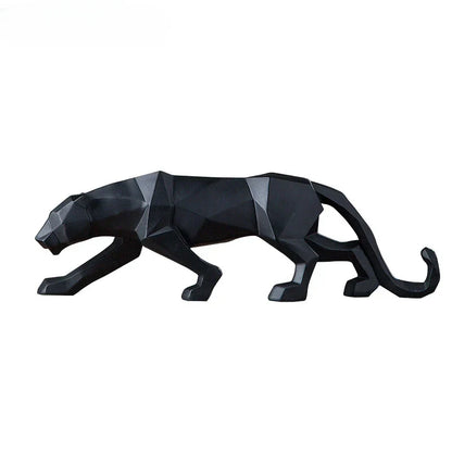 Vivolux | Panther-Statue, Tierfigur, abstrakter geometrischer Stil, Kunstharz, Leopardenskulptur, Heimbüro, Desktop-Dekoration, Kunsthandwerk