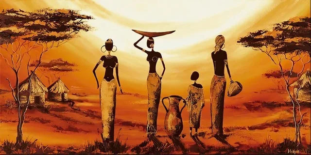 Vivolux | Große Größen Abstrakte Afrikanische Frau Leinwandmalerei