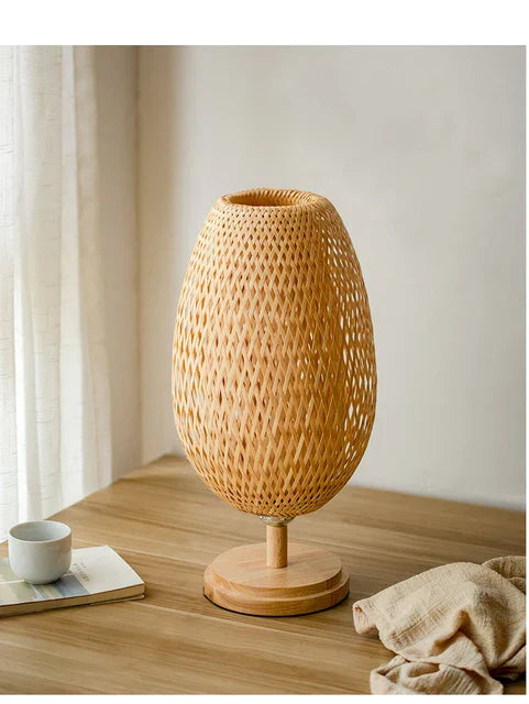 Vivolux | Rattanlampe - Stufenlos dimmbare Korblampe für Schlafzimmer- und Wohnzimmerdekoration