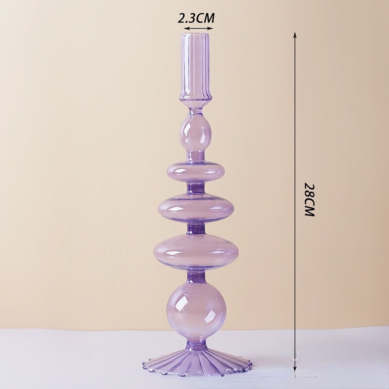 Vivolux | Lila Kerzenständer aus Glas