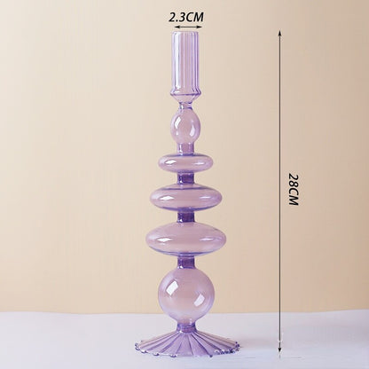 Vivolux | Lila Kerzenständer aus Glas
