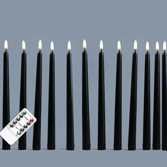 Vivolux | Frendorf - Schwarze LED-Teelichter ohne Flamme mit Fernbedienung für eine unvergessliche Atmosphäre