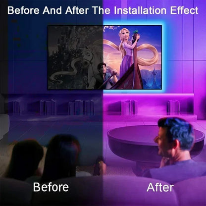 Vivolux | USB RGB LED Strip Lichter mit App-Steuerung für Raum- & Fernseher-Hintergrundbeleuchtung Deko