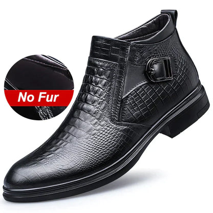 Stilvolle Echtleder Herren Winterstiefel
