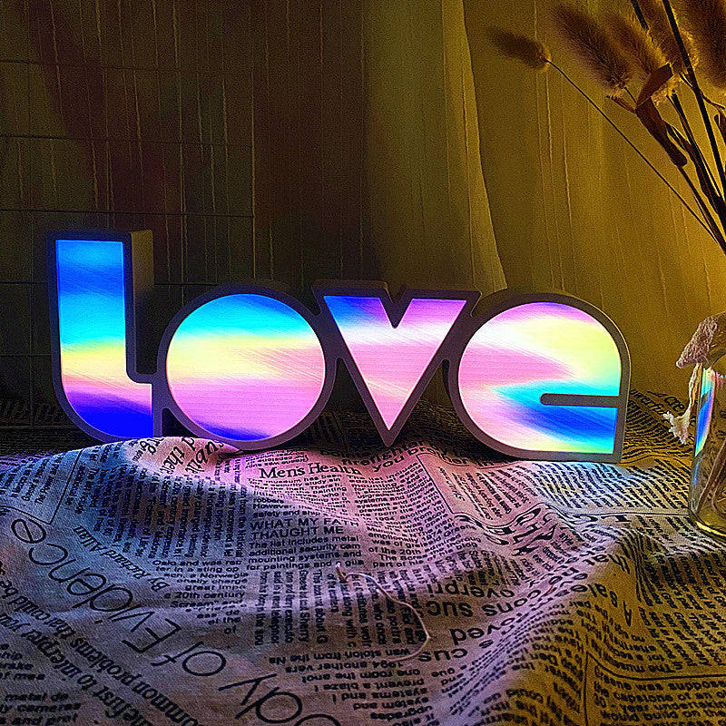 Vivolux | Moderne Art Deco wasserdichte PS LOVE Buchstaben LED Tischlampe für das Schlafzimmer